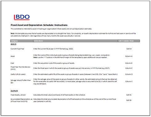 Fixed Asset and Depreciation Schedule, StrongNonprofits Toolkit