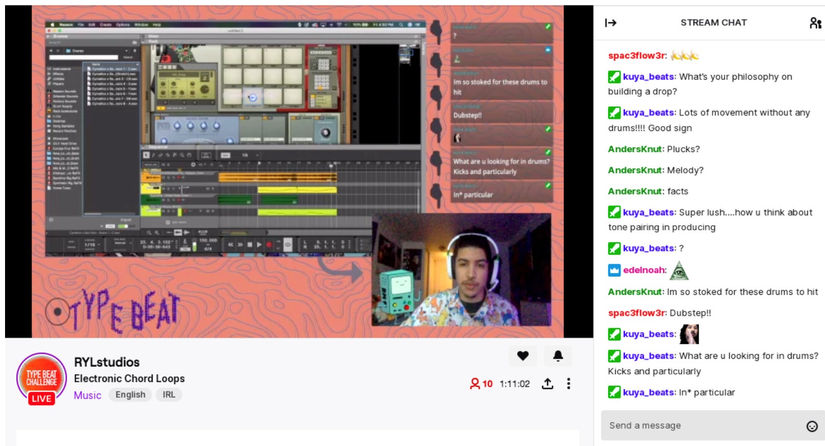 Screenshot of RYLStudios streaming channel.