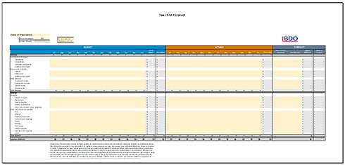 Year-End Forecast Template, StrongNonprofits Toolkit