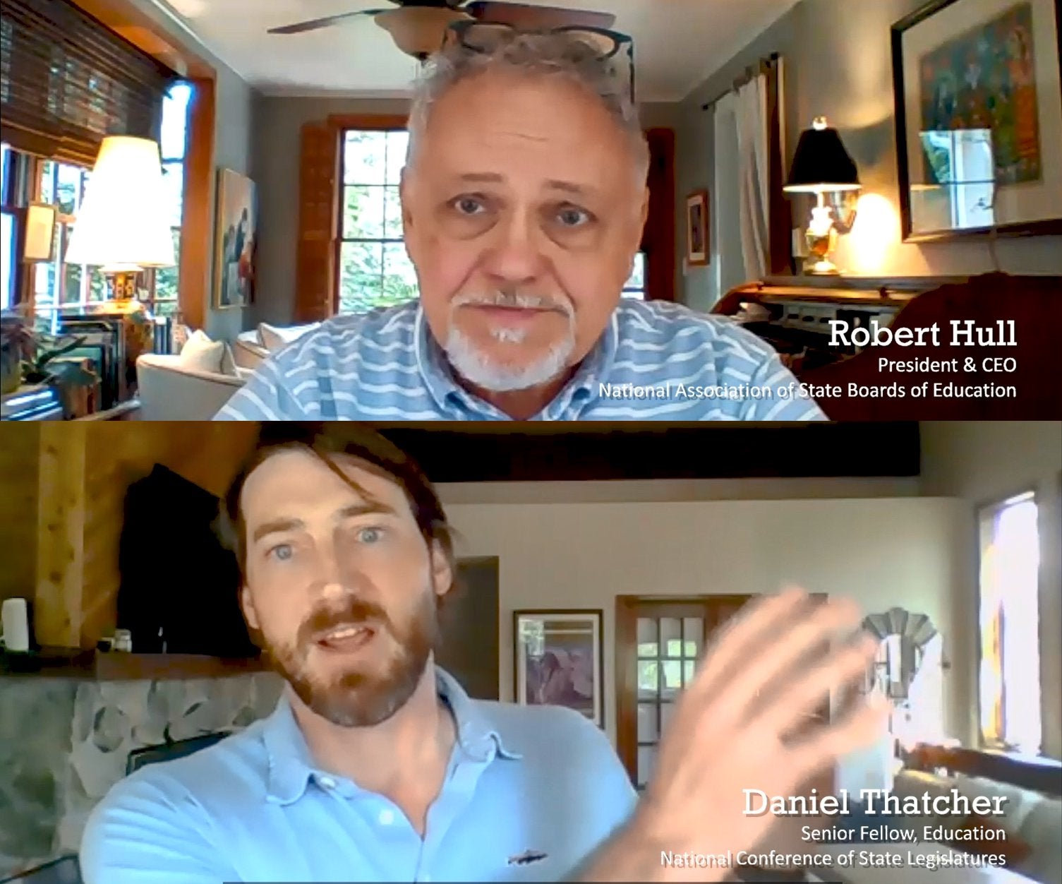 Robert Hull and Daniel Thatcher on a video conference call.